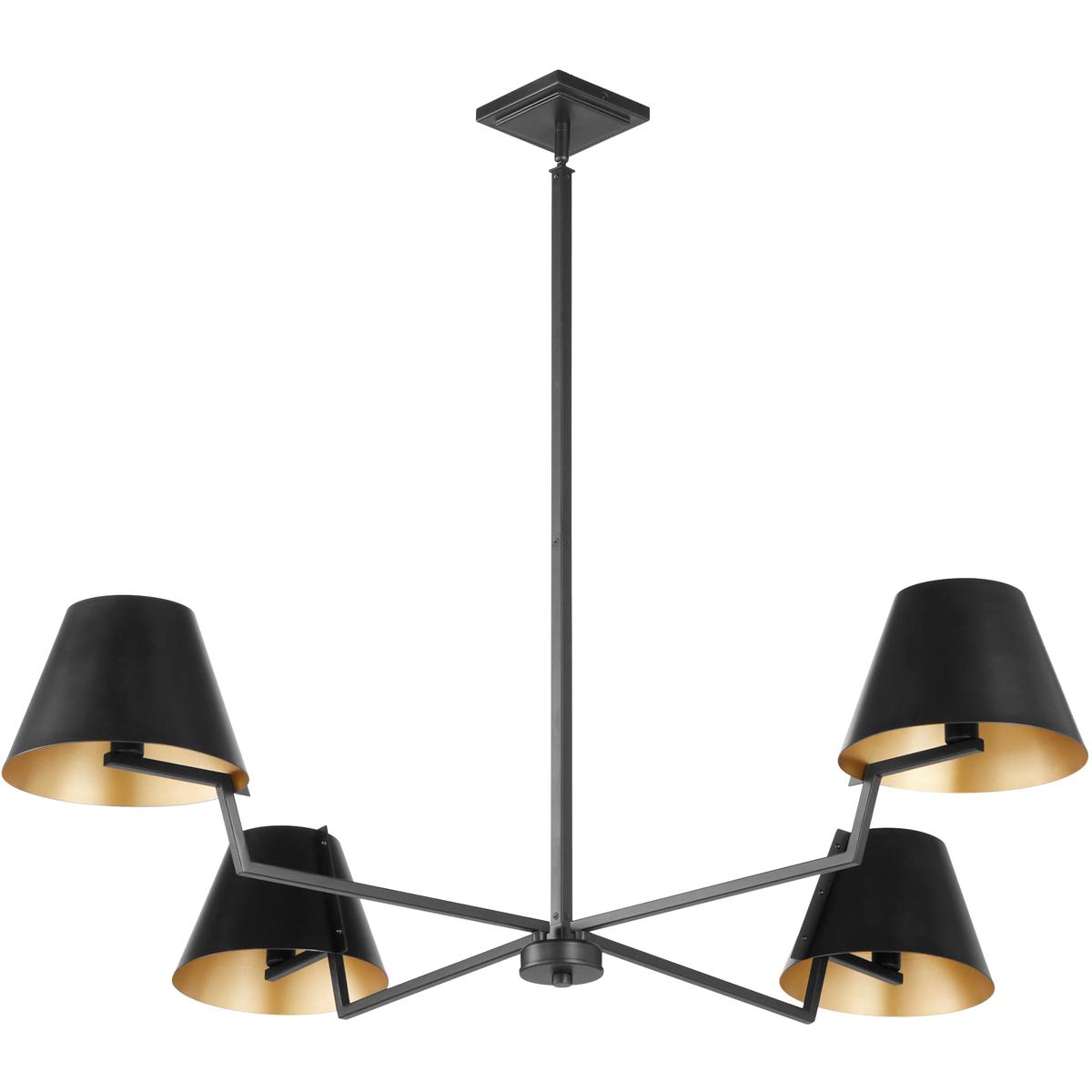 Quorum 668-4-59 Bliss 4 Light 48 inch Matte Black Chandelier Ceiling Light