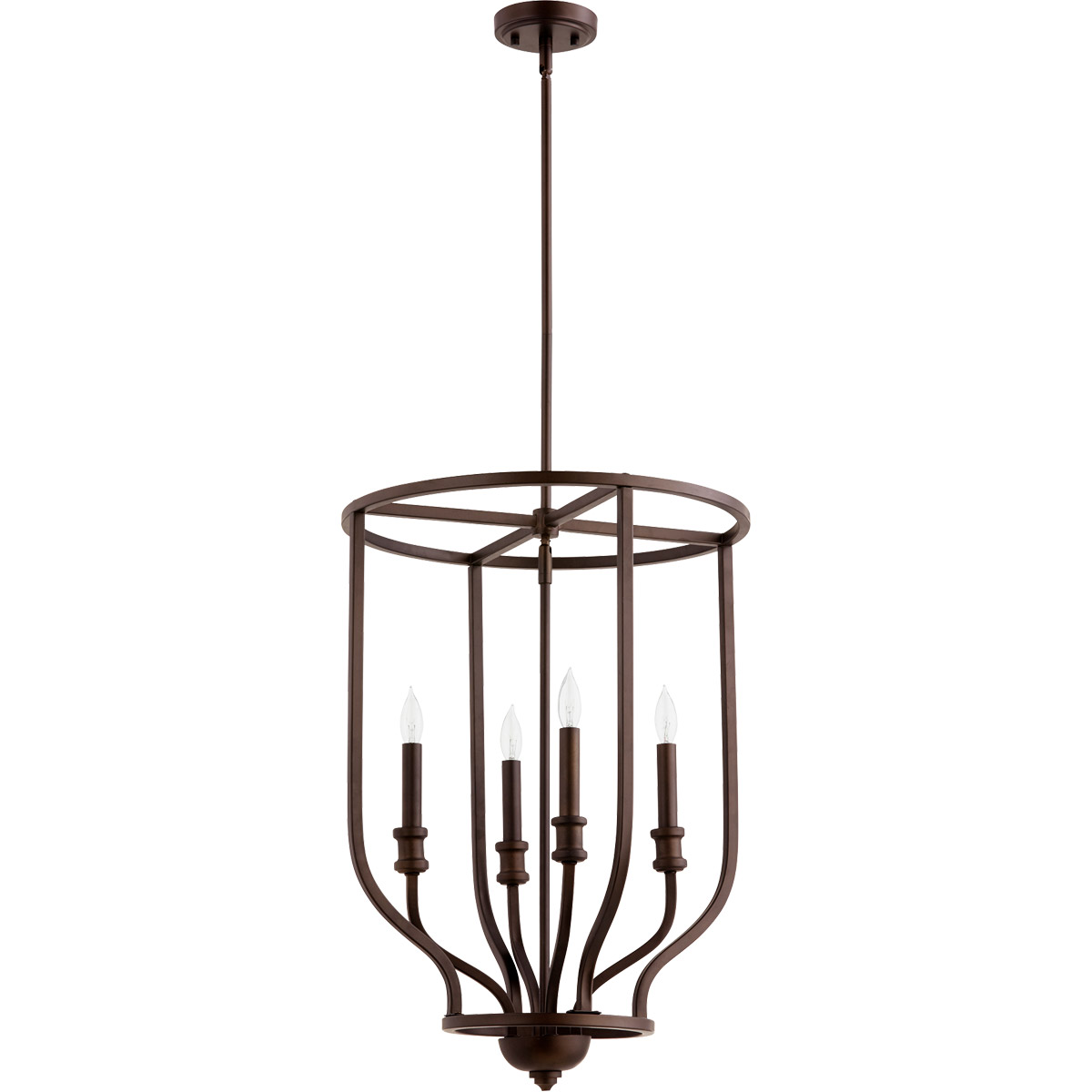Quorum 6711-4-86 Richmond 4 Light 18 inch Oiled Bronze Mini Chandelier Ceiling Light