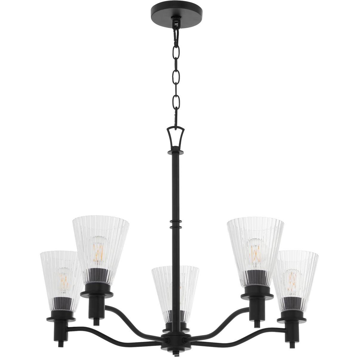 Quorum 6803-5-59 Lawton 5 Light 28 inch Matte Black Chandelier Ceiling Light