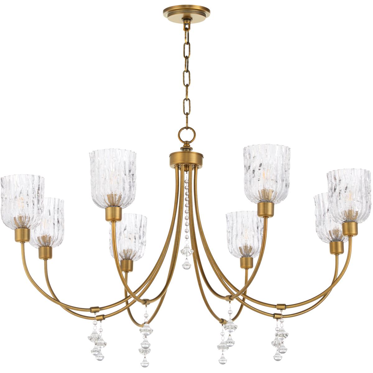 Quorum 693-8-47 Meriam 8 Light 40 inch Brushed Brass Chandelier Ceiling Light