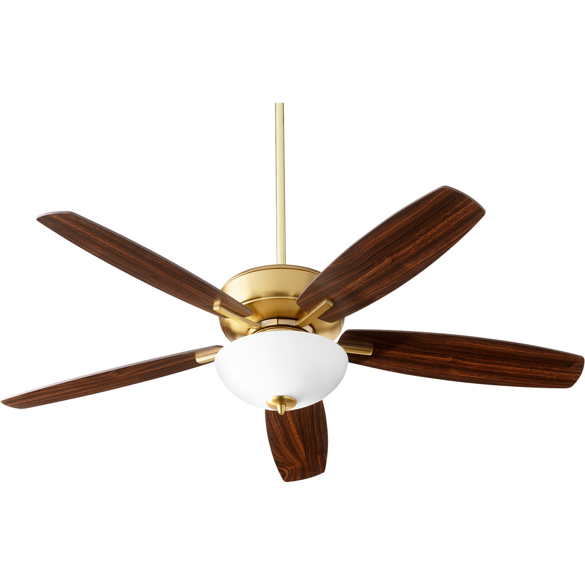 Quorum 70525-80 Breeze 52 inch Aged Brass with Dark Oak/Walnut Blades Indoor Ceiling Fan
