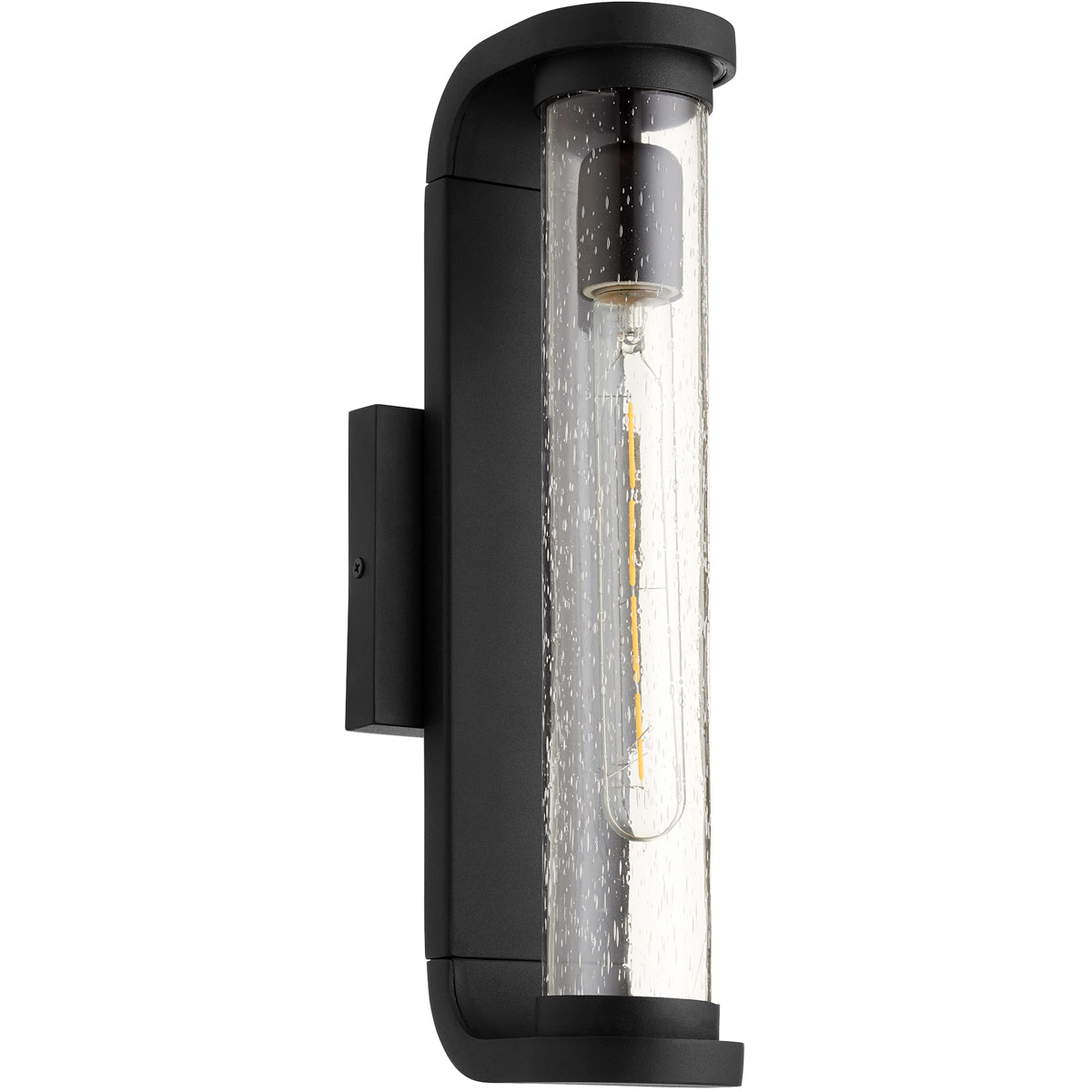 Textured Black One Light Outdoor Lantern from the Vitro Collection