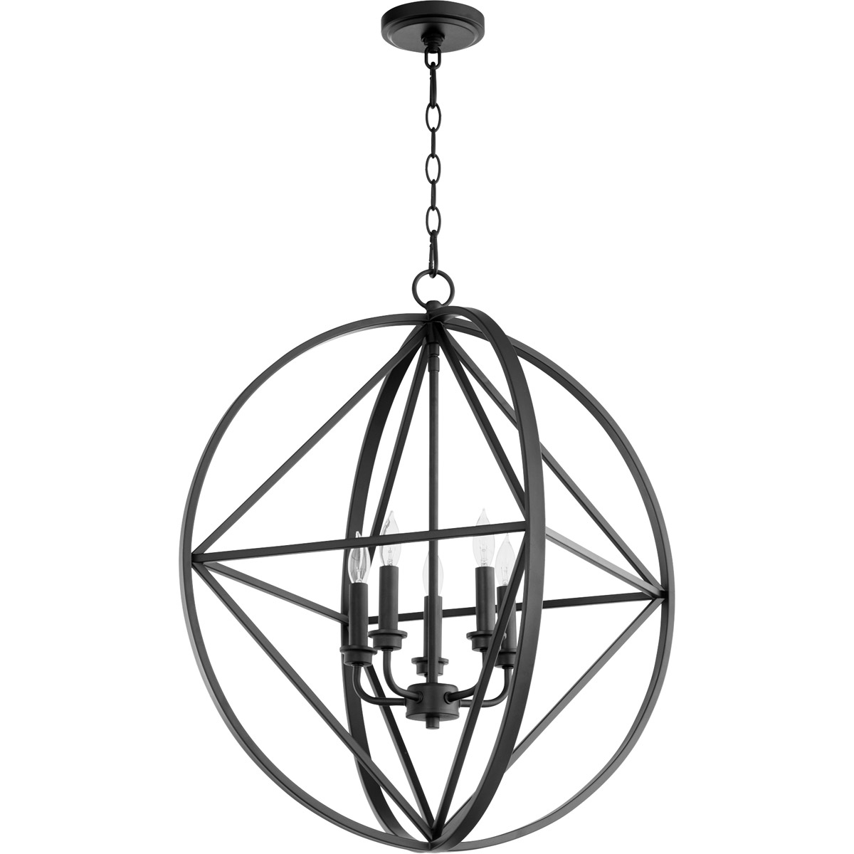 Quorum 807-5-69 Prolate 5 Light 23.75 inch Noir Pendant Ceiling Light