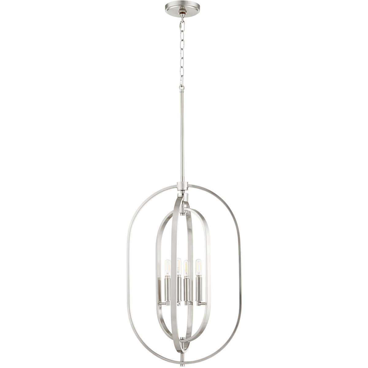Quorum 8610-4-65 Ovate 4 Light 16 inch Satin Nickel Pendant Ceiling Light