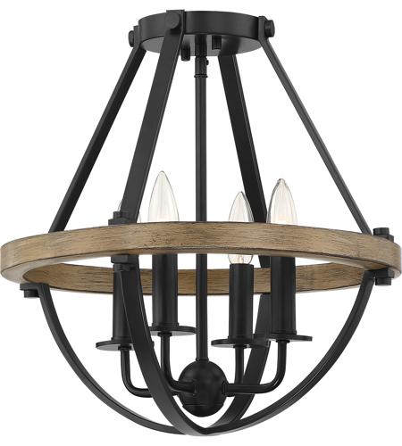 Quoizel Brl1716ek Bartlett 4 Light 16 Inch Earth Black Semi Flush Mount Ceiling Light