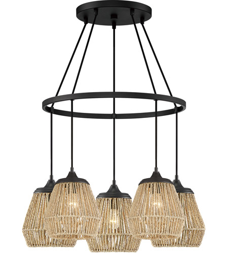 Romain 5 Light 27 Inch Earth Black Chandelier Ceiling Light