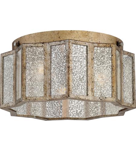 Shrine 3 Light 16 Inch Aged Gold Flush Mount Ceiling Light