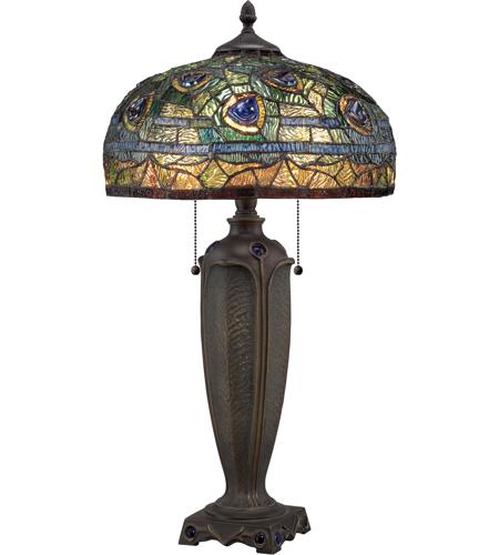 Quoizel TF1487T Tiffany 26 inch 75 watt Authentic Bronze Table Lamp Portable Light, Naturals photo