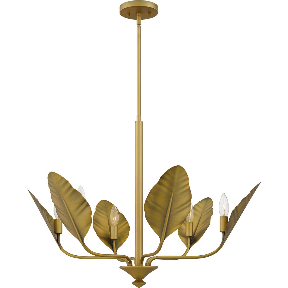 Quoizel BAY5028AB Bayley 6 Light 28 inch Aged Brass Chandelier Ceiling Light