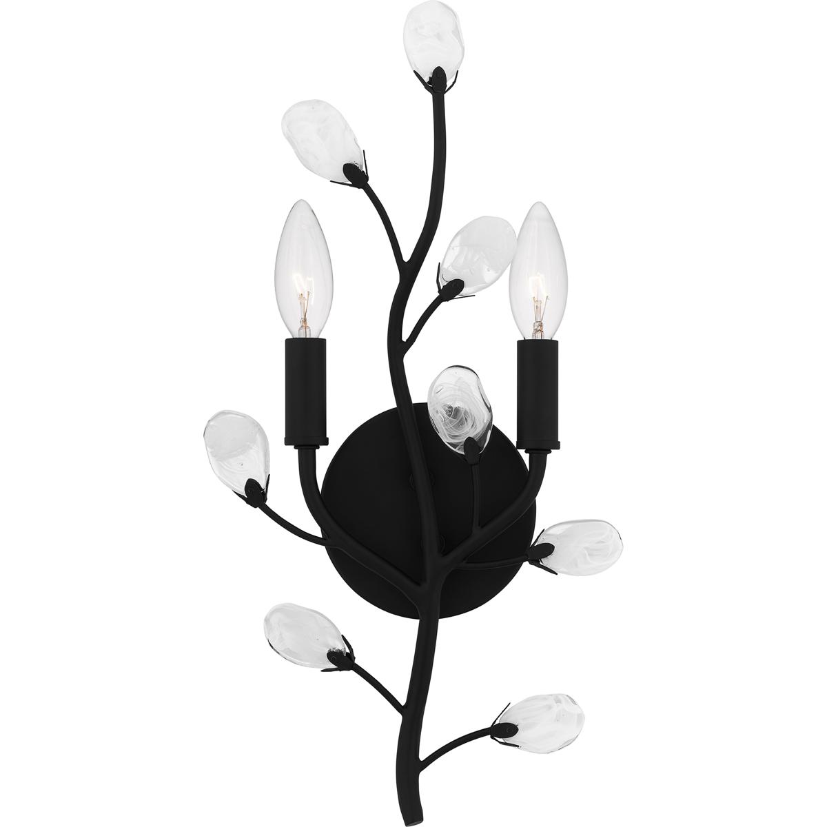 Quoizel HEI8709MBK Heiress 2 Light 9.25 inch Matte Black ADA Wall Sconce Wall Light, Small
