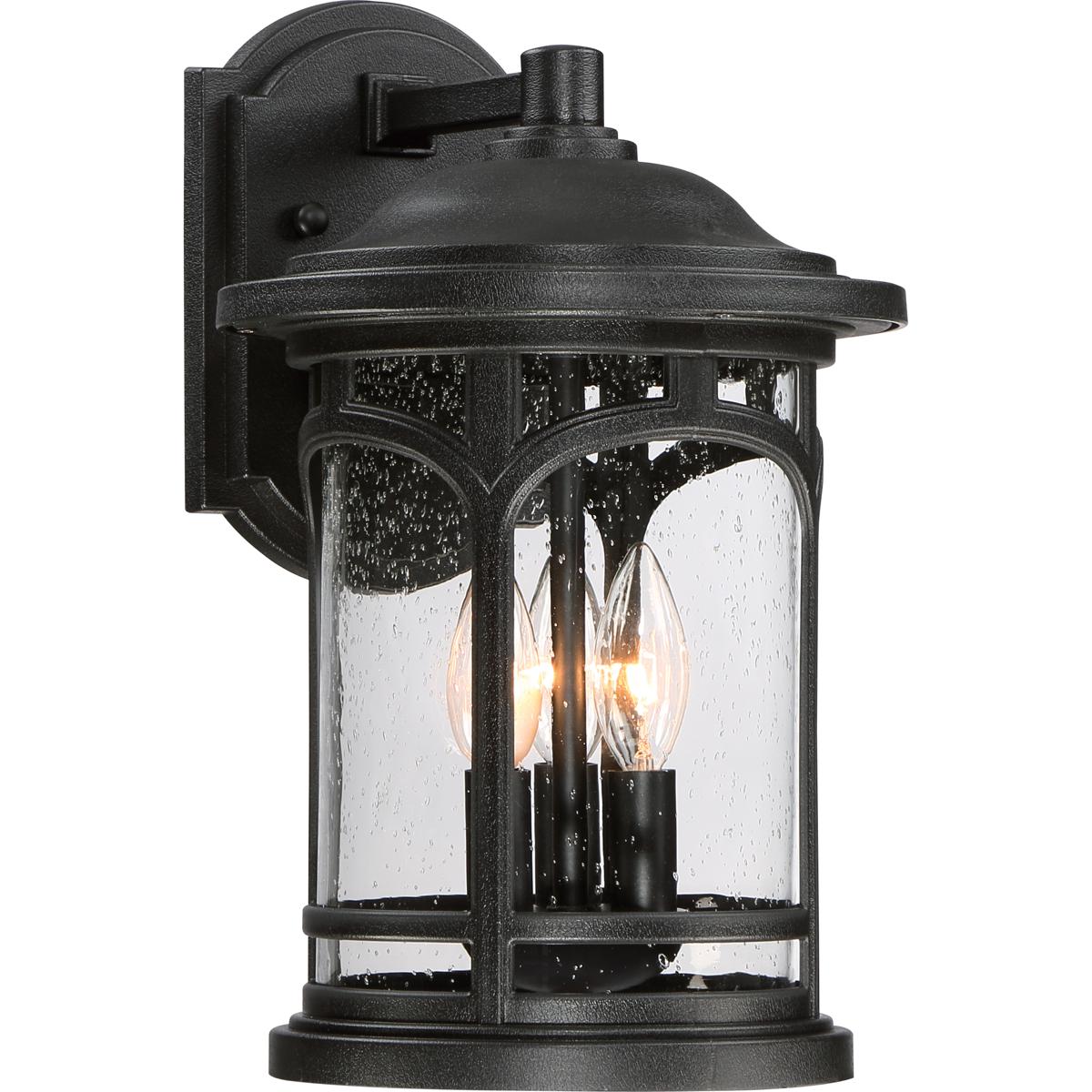 Quoizel MBH8409K Marblehead 3 Light 15 inch Mystic Black Outdoor Wall Lantern