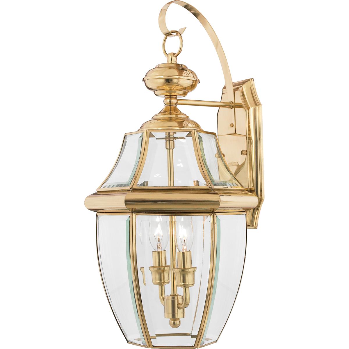 Quoizel NY8317B Newbury 2 Light 20 inch Polished Brass Outdoor Wall Lantern