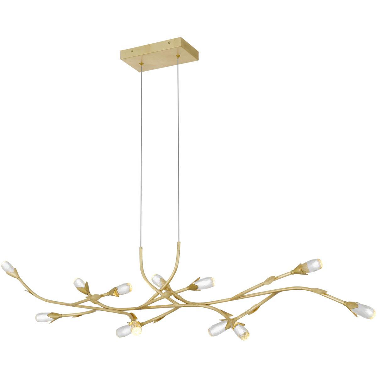Lighting New York R-PCCOR1250GFL Quoizel Cora LED 50 inch Gold Leaf Island Light Ceiling Light PCCOR1250GFL - Open Box