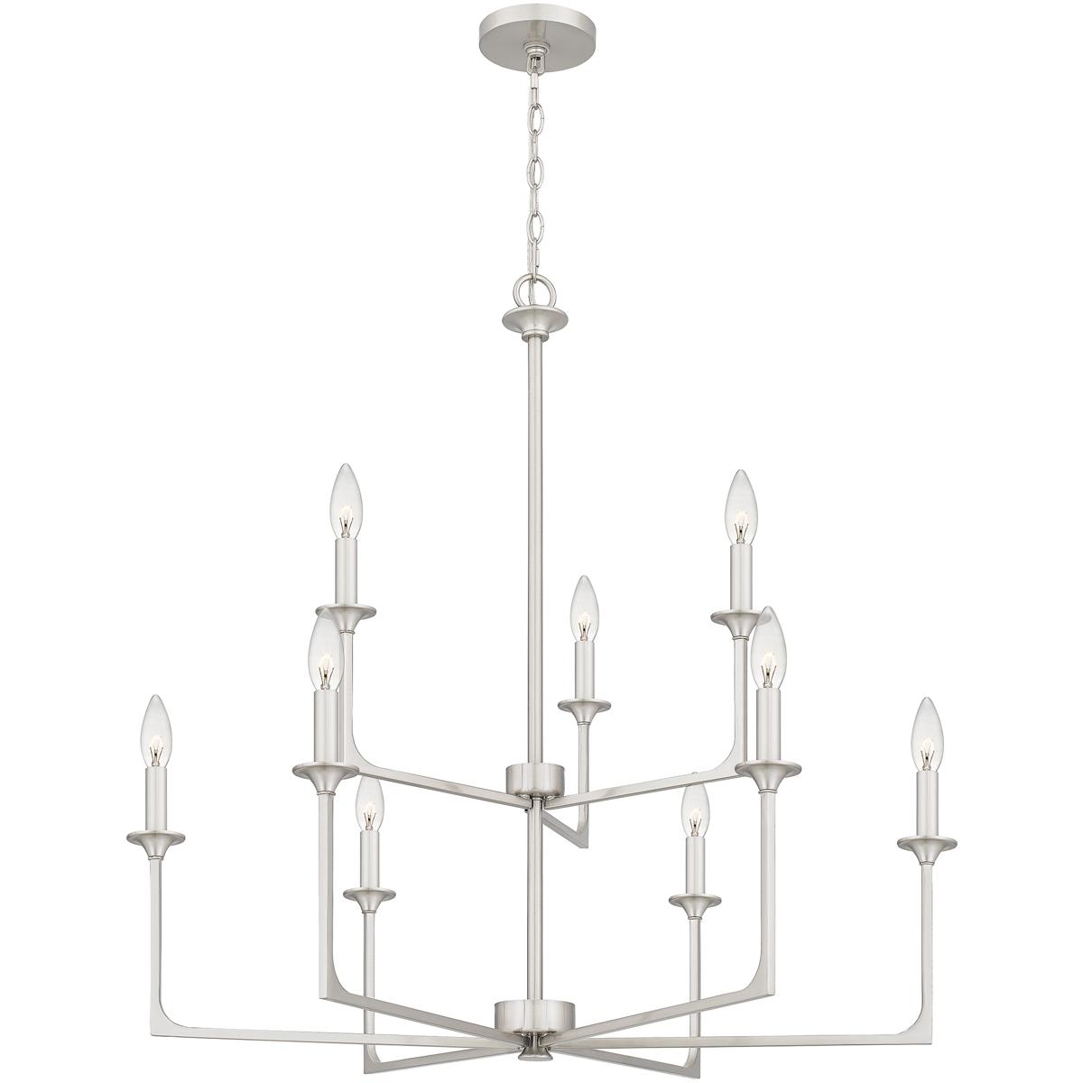 Quoizel PRC5232BN Prescott 9 Light 32 inch Brushed Nickel Chandelier Ceiling Light