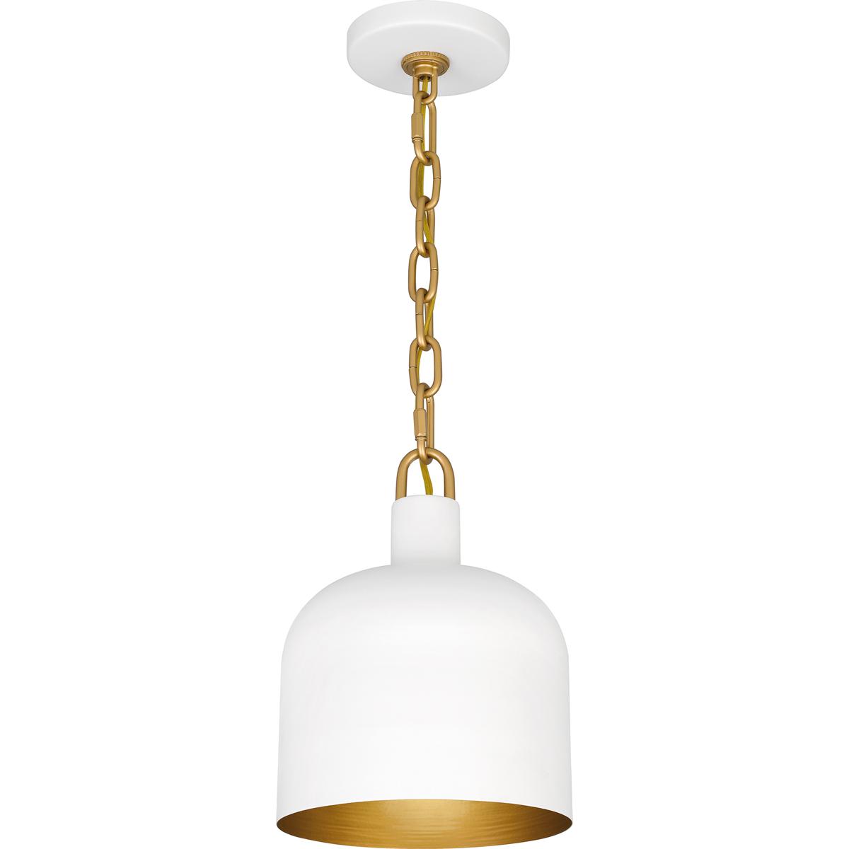 Quoizel QPP6206W Raquel 1 Light 8 inch Matte White Mini Pendant Ceiling Light, Small