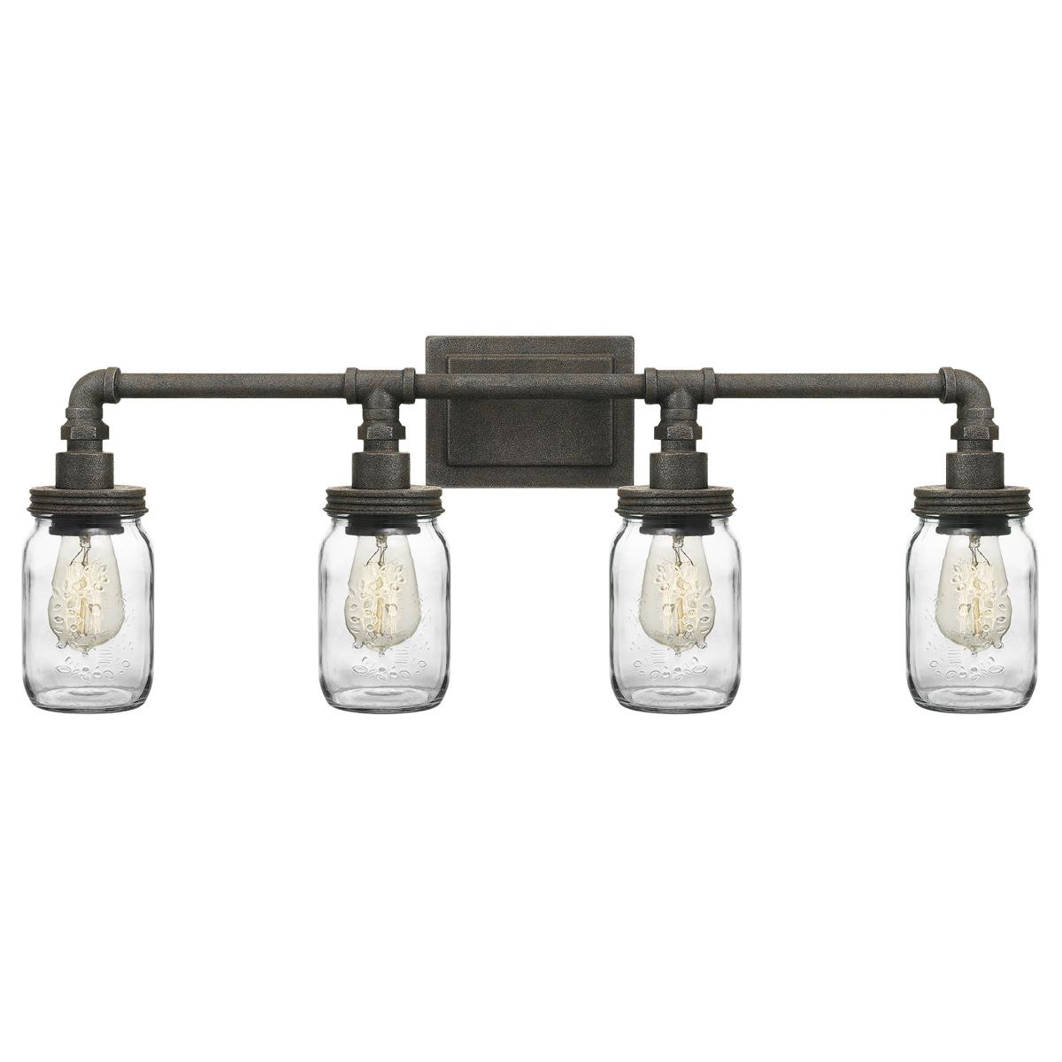 Quoizel SQR8604RK Squire 4 Light 31 inch Rustic Black Bath Light Wall Light