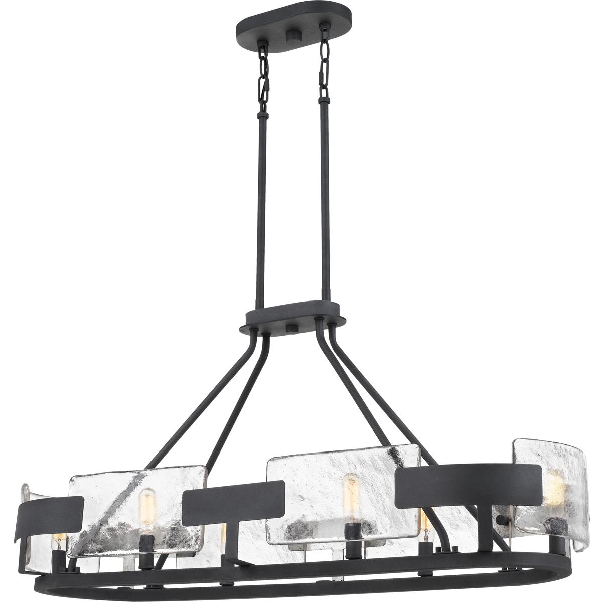 Quoizel STM638BA Stratum 6 Light 38 inch Royal Ebony Island Chandelier Ceiling Light