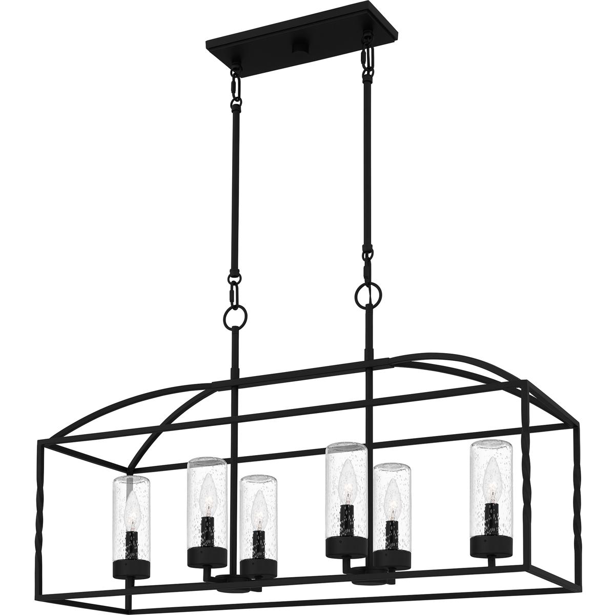 Quoizel THA3536EK Thatcher 6 Light 36.5 inch Earth Black Outdoor Island Chandelier Ceiling Light