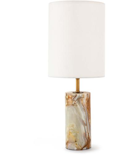 Regina Andrew 13-1138 Jade and Brass 19 inch 60.00 watt Natural Stone Mini Lamp Portable Light, Cylinder photo