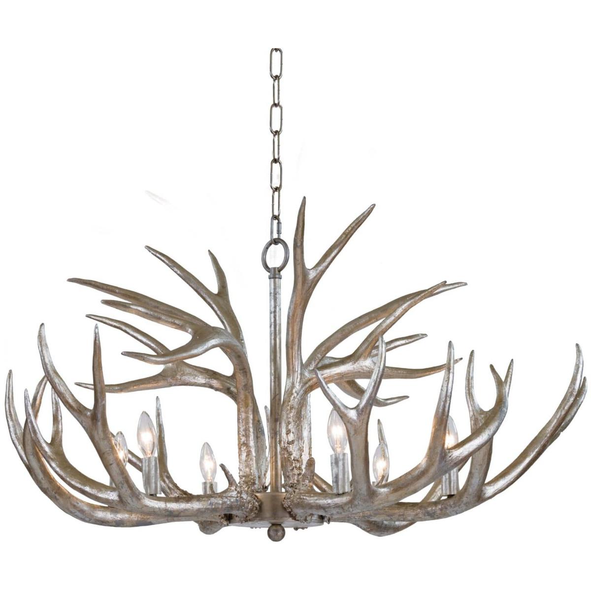Antler Chandelier - Silver Leaf - Regina Andrew | Ceiling Fixture, Ceiling Light - Statement Piece, Decorative