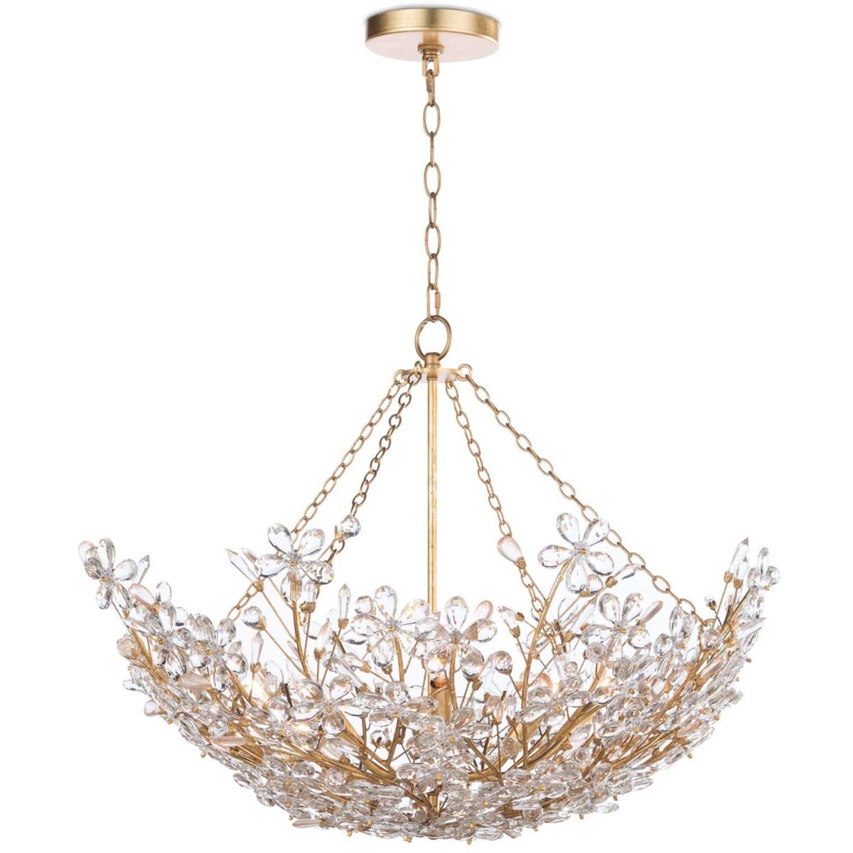 Lighting New York R-16-1174GL Regina Andrew Cheshire 6 Light 28 inch Gold Leaf Chandelier Ceiling Light, Basin 16-1174GL - Open Box