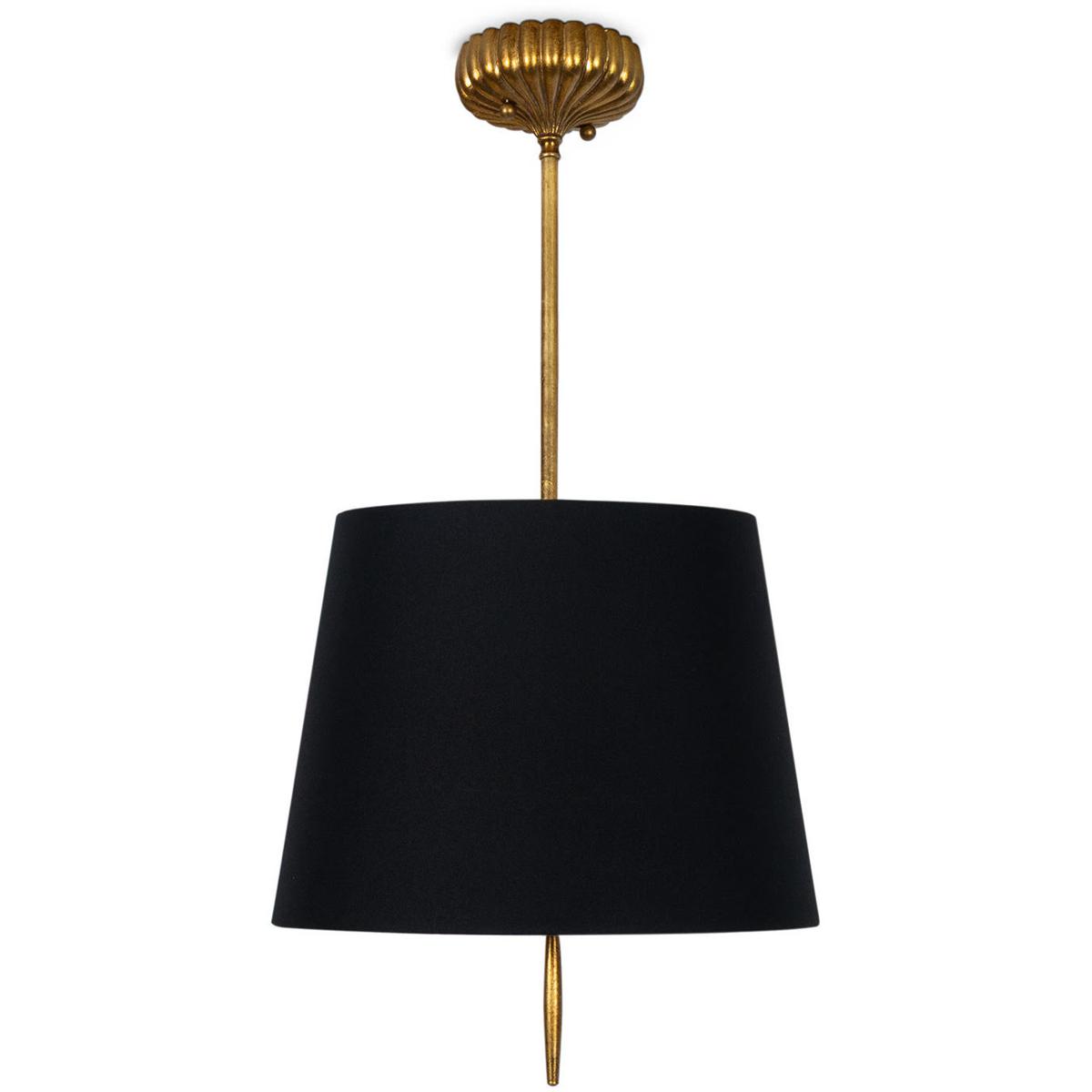 Regina Andrew 16-1518BLK Clove 2 Light 14 inch Antique Gold Leaf Pendant Ceiling Light in Black Shade