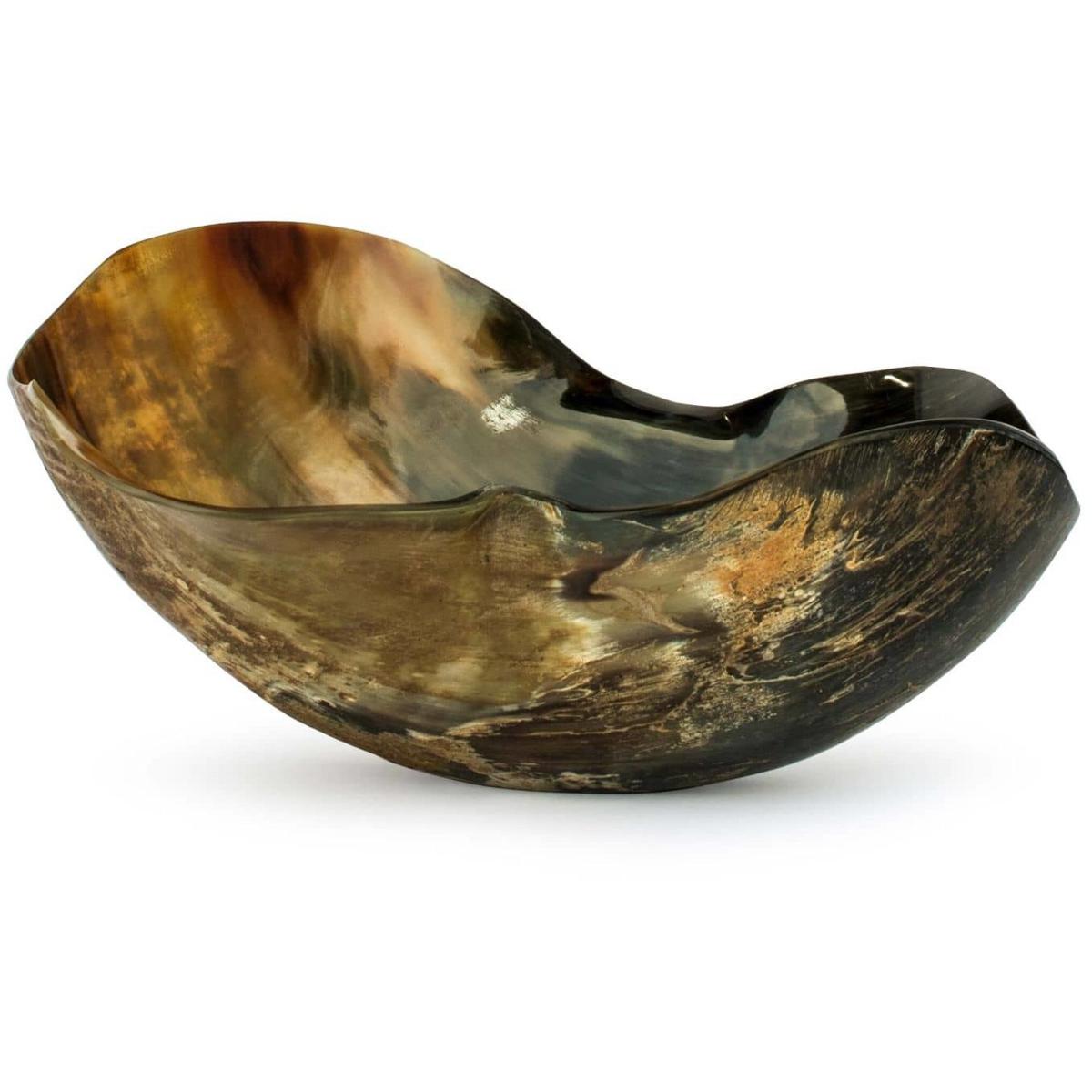 Global Bazaar Natural Black Horn Decorative Bowl