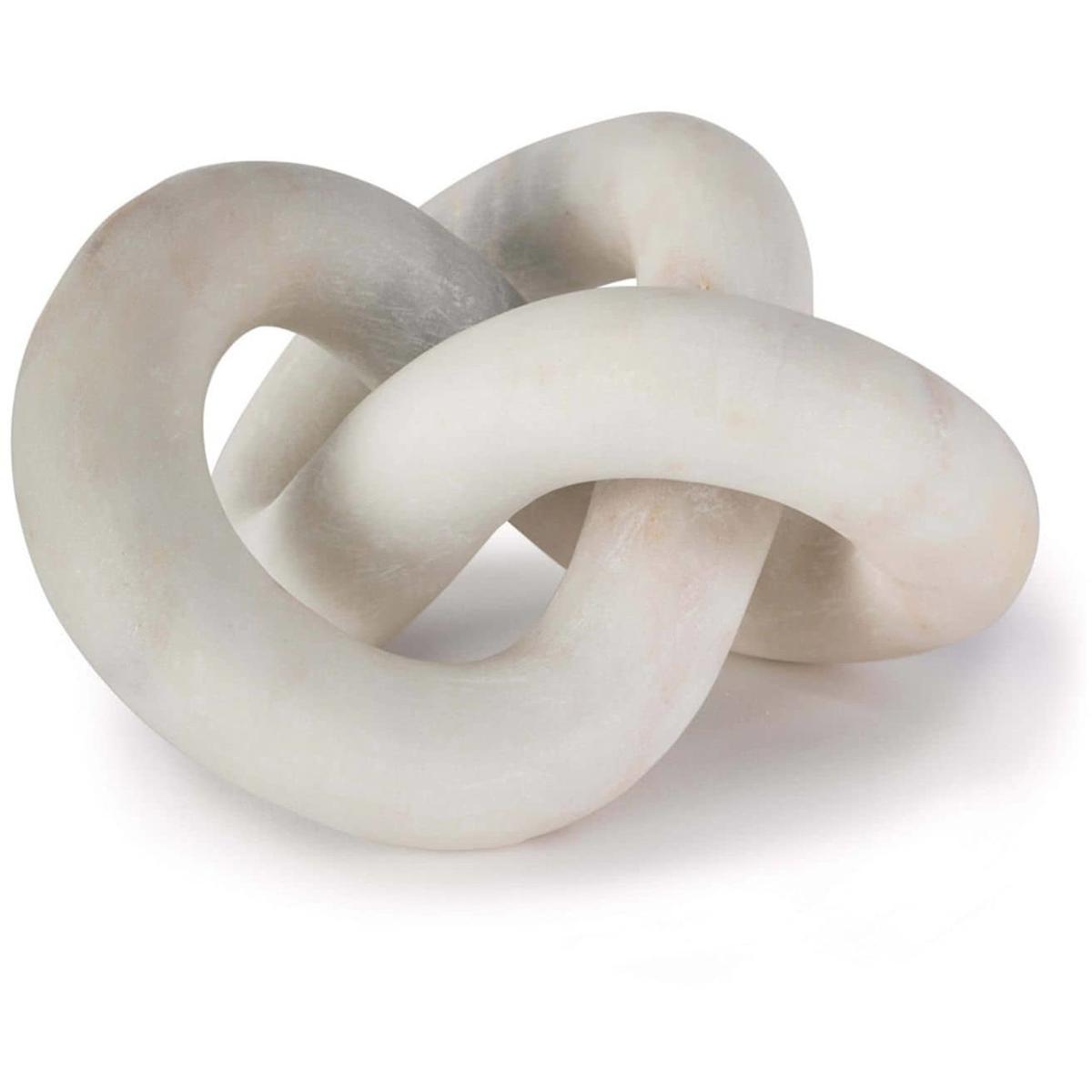 Cassius Modern Classic White Marble Chain Link Sculpture