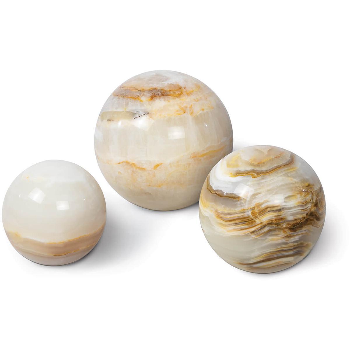 Jade Coastal Natural Stone Sphere Accessory - Set of 3