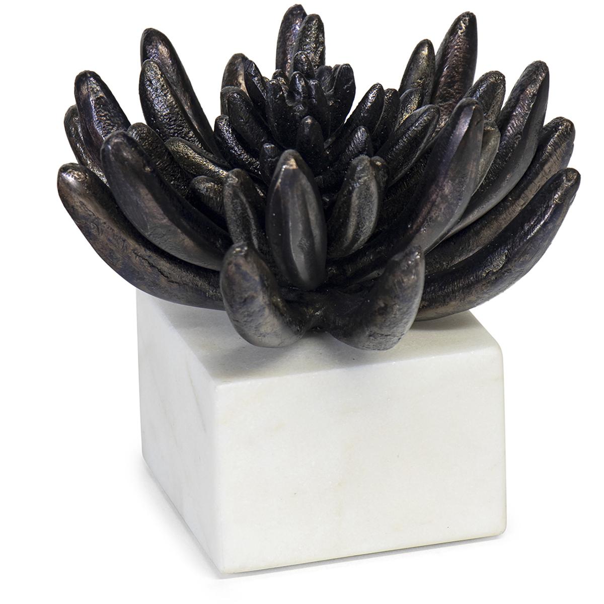 Regina Andrew 20-1484BLKZ Succulent Blackened Zinc Objet, Sculpture 2