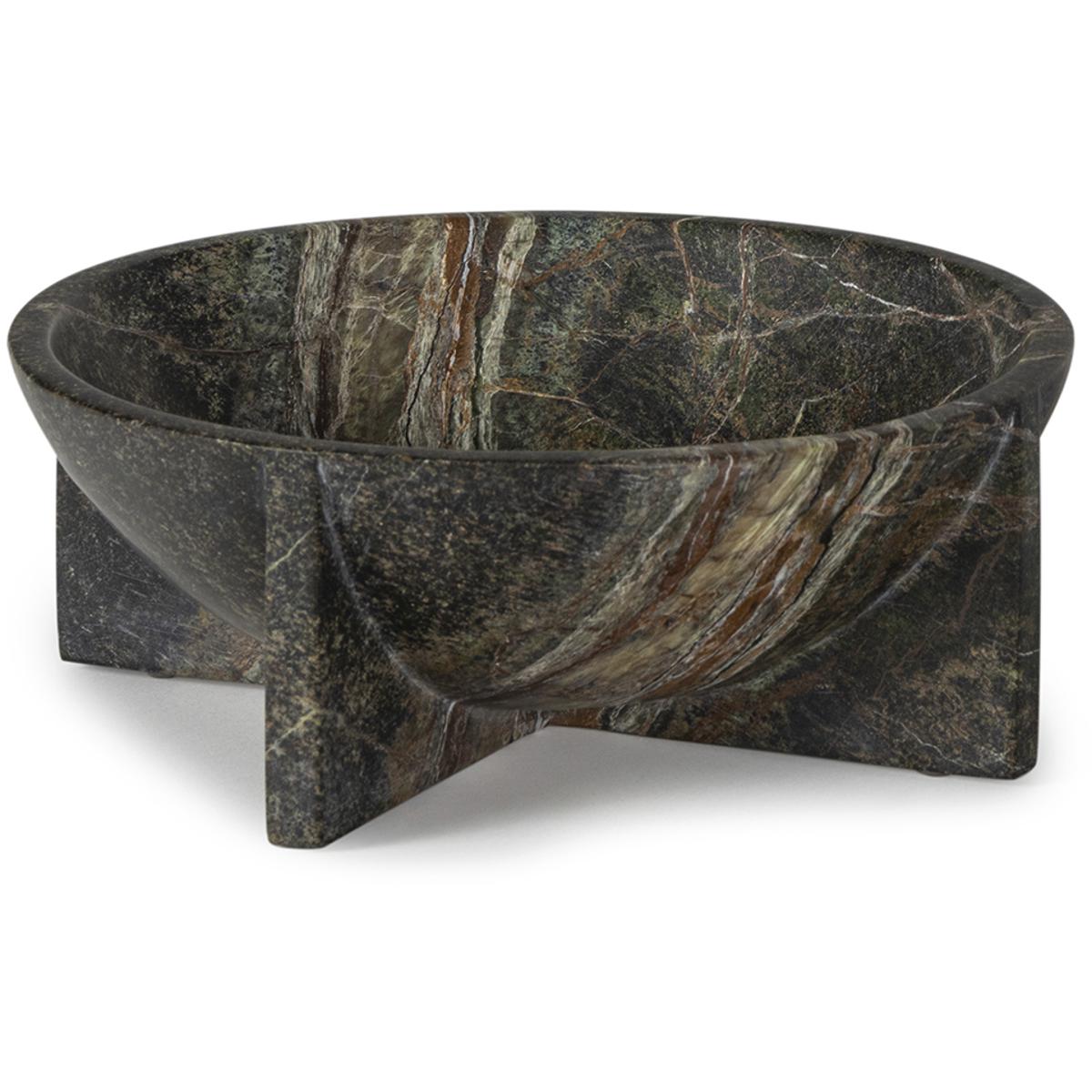 Tribune Modern Forest Green Marble Decorative Bowl - Small