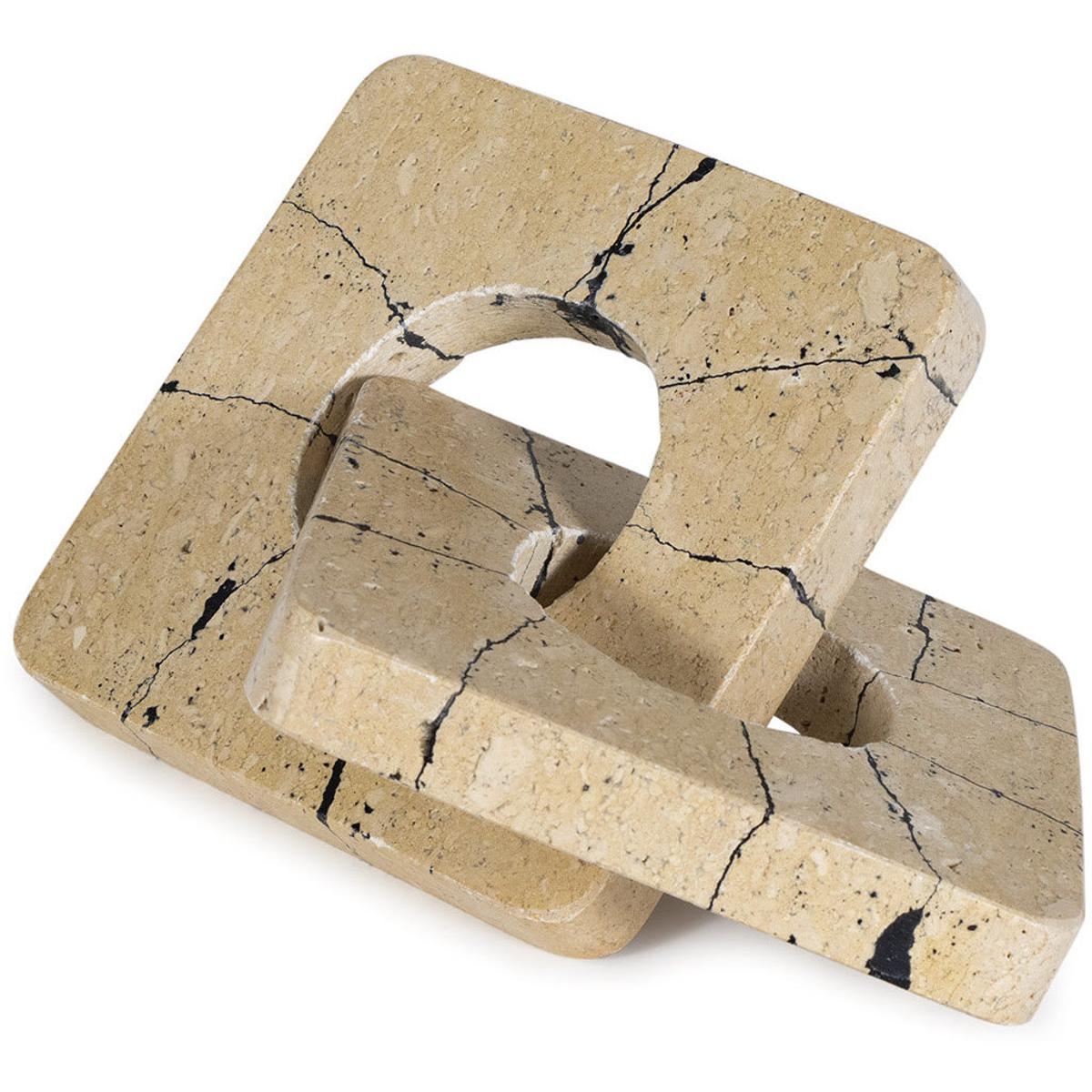 Gemini Modern Classic Natural Travertine Sculpture