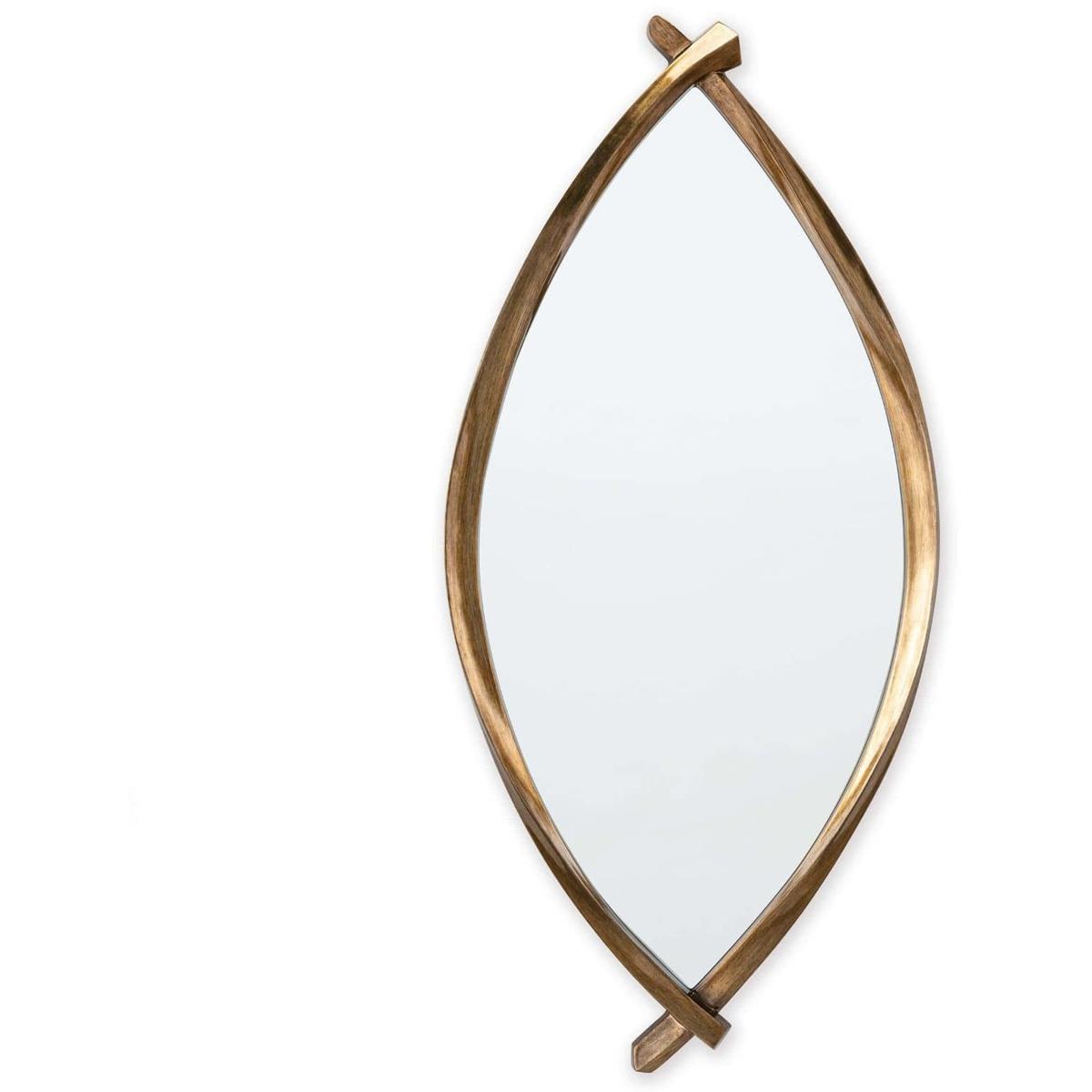 Arbre Mid Century Antique Gold Leaf Resin Frame Wall Mirror