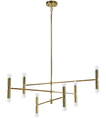 Renwil LPC4002 Axis 12 Light 41 inch Gold Plated Pendant Ceiling Light