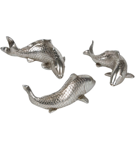 Renwil Sta483 Koi Antique Silver Wall Accent Set Of 3