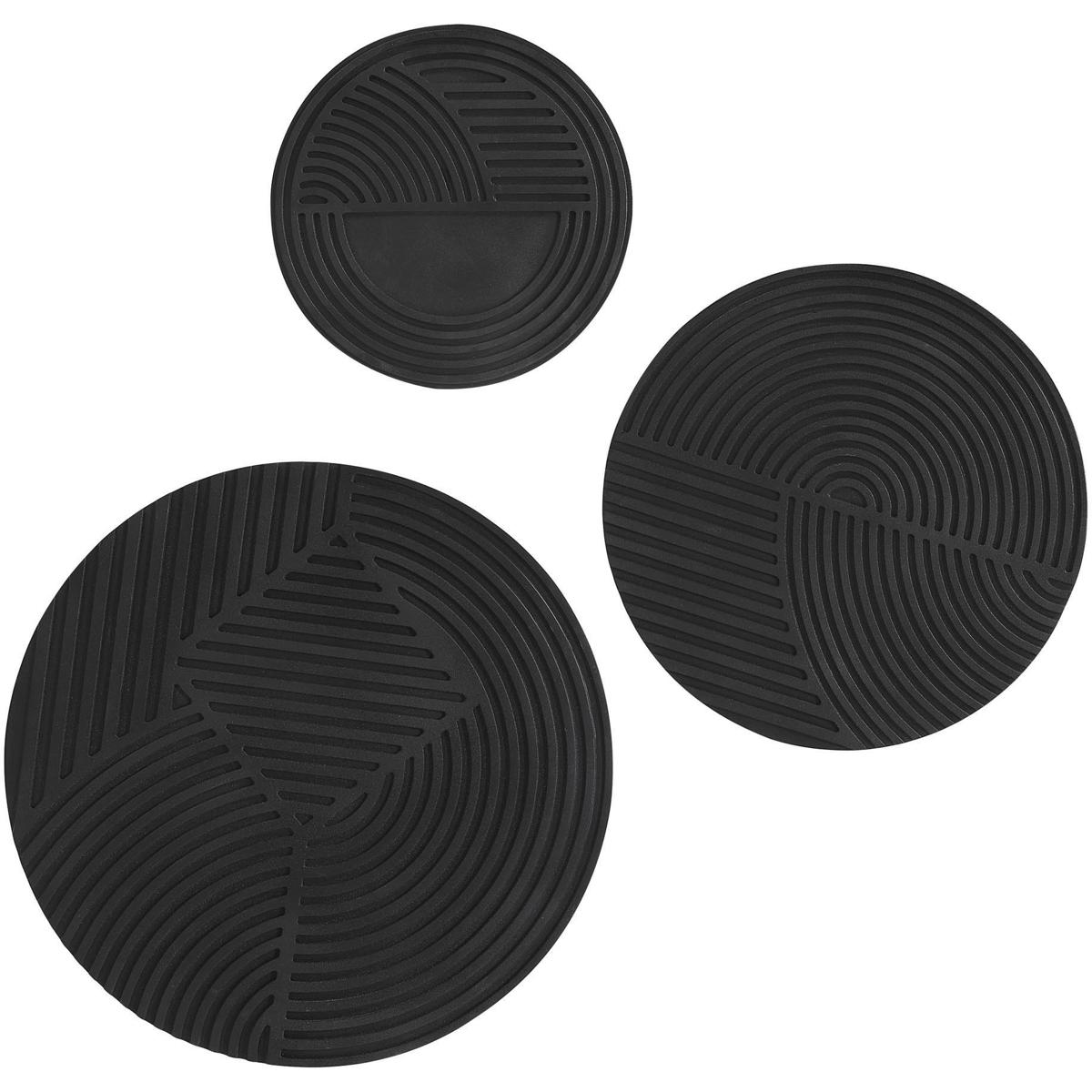 Renwil W6733 Sofia Matte Black Wall Art, 3 Piece