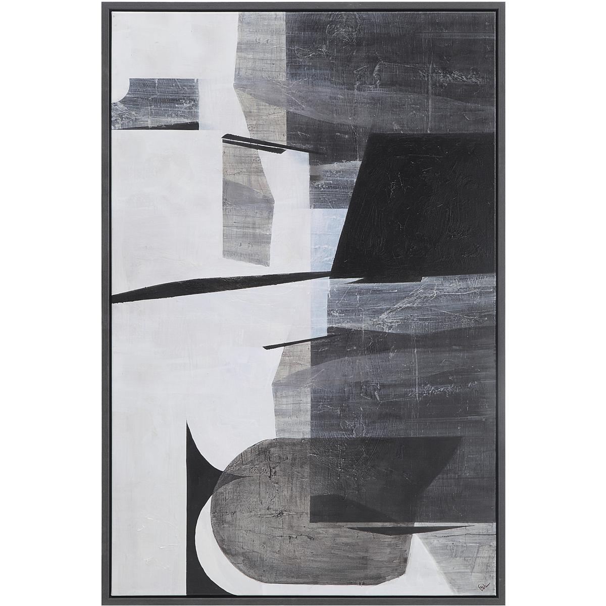 Renwil OL2141 Elliott White/Black/Beige/Grey Canvas Art
