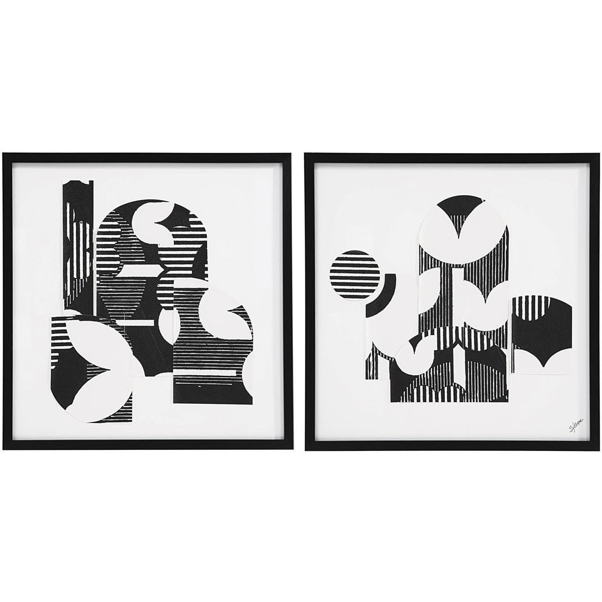 Renwil W6723 Stratus Black/White Wall Art, 2 Piece