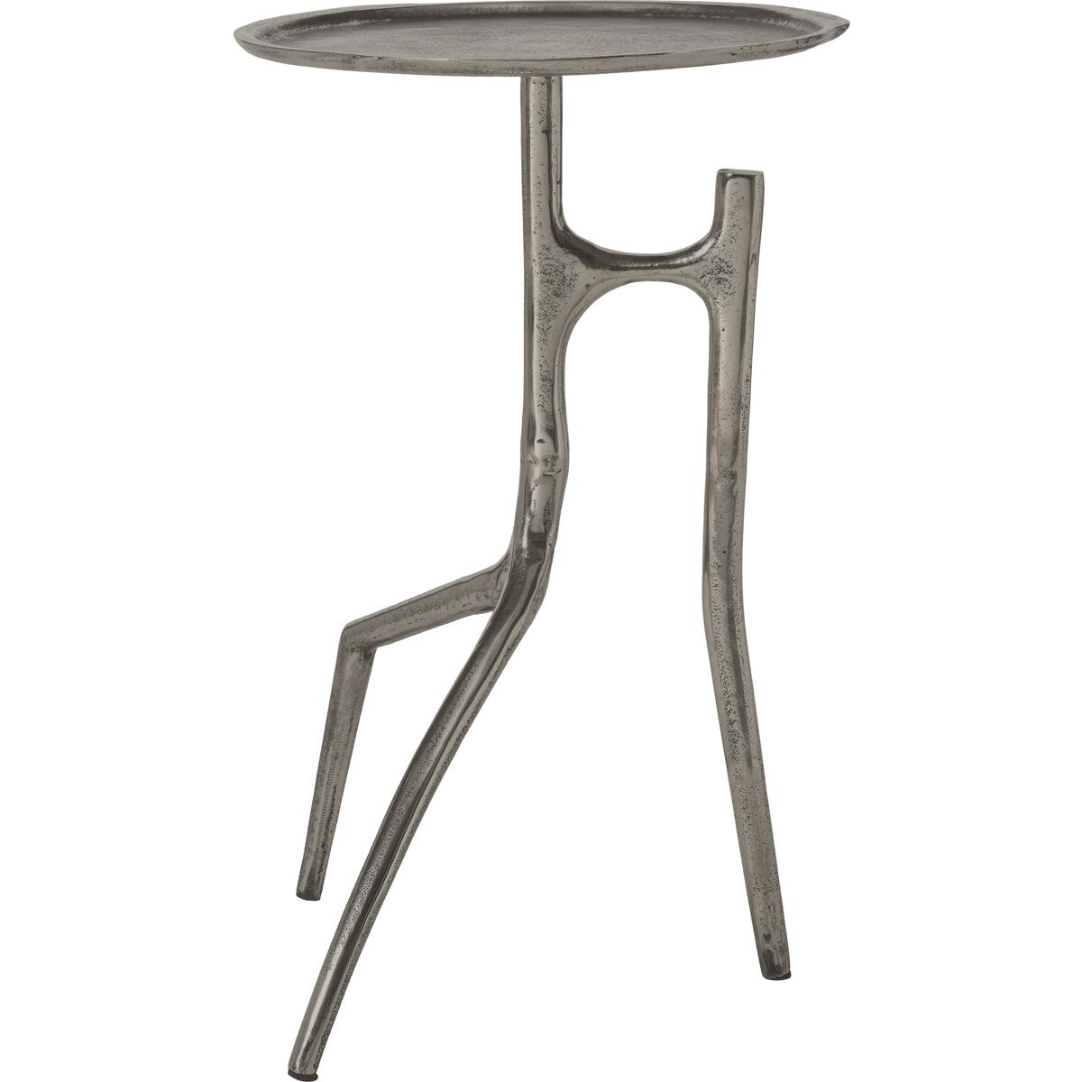 Tosco Round Metal Antique Nickel End Table