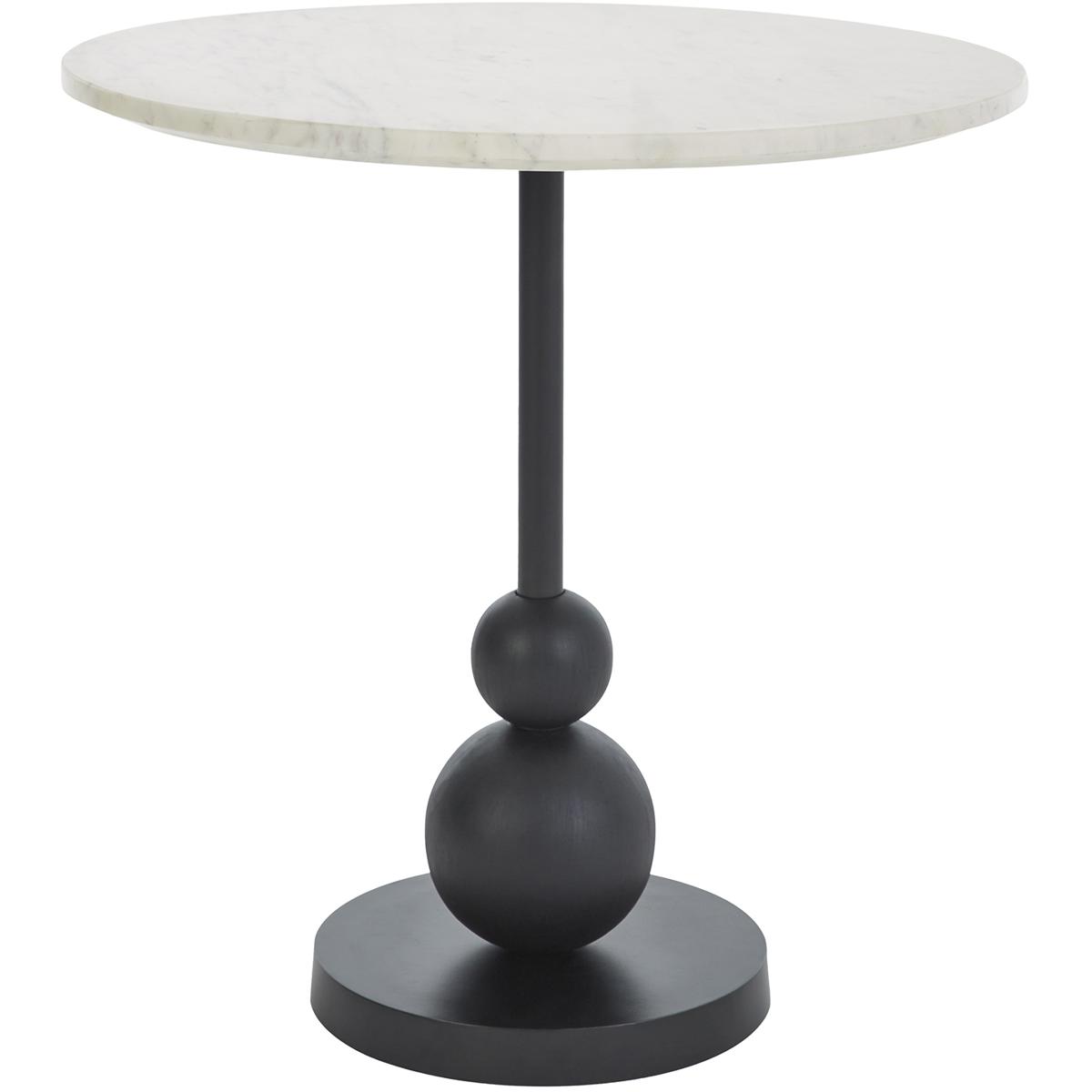 Corrine Round Marble Matte Black End Table