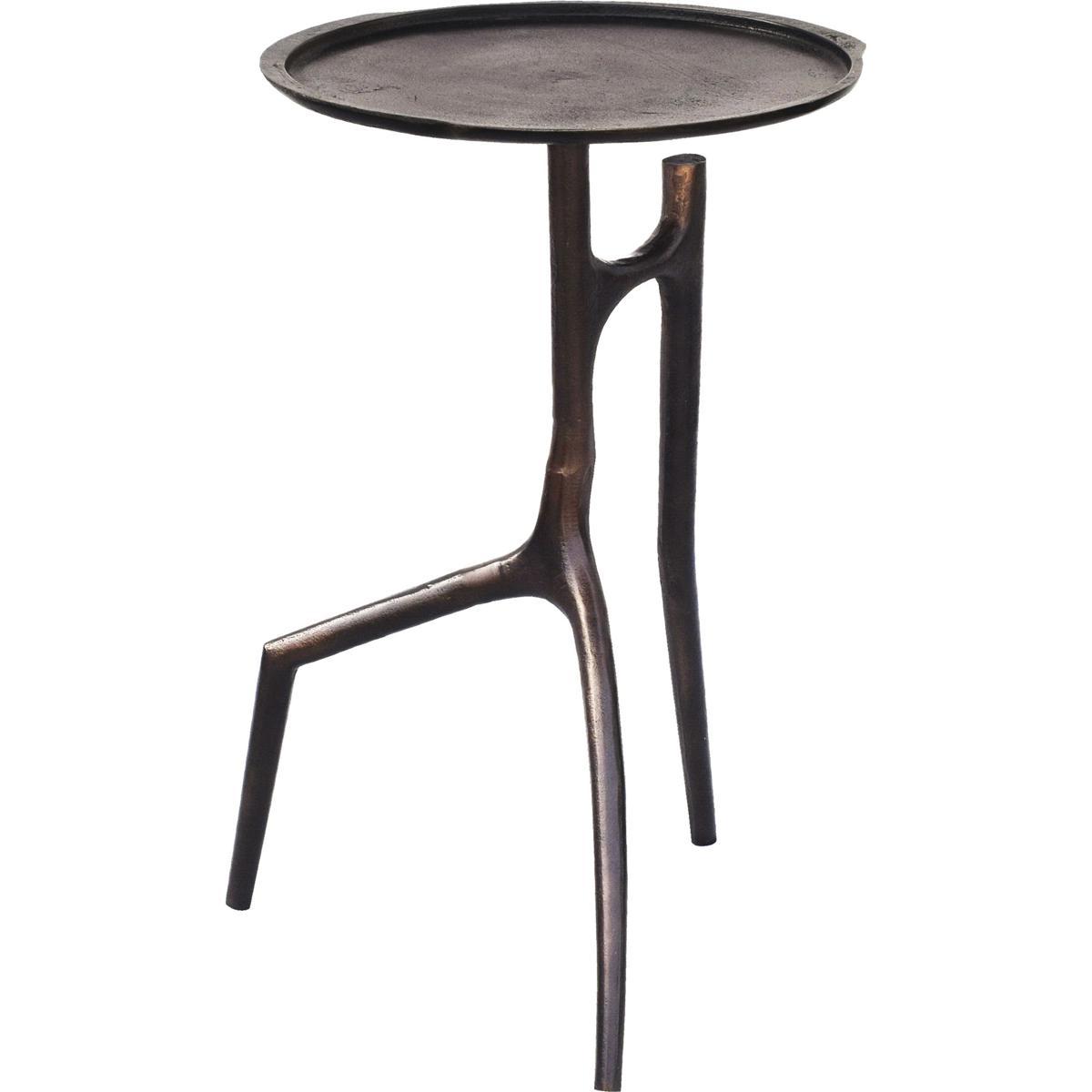 Maadi Round Metal Bronze End Table