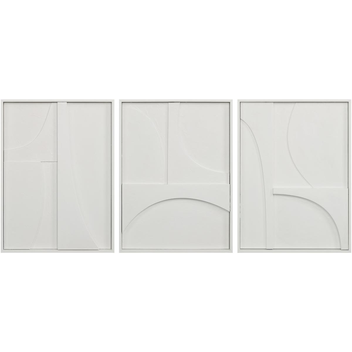 Renwil W6756 Marsh Matte White Wall Decor, Set of 3