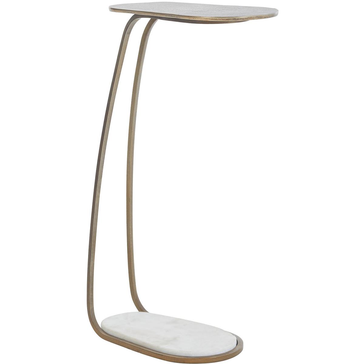 Balam Oval Marble Antique Brass End Table