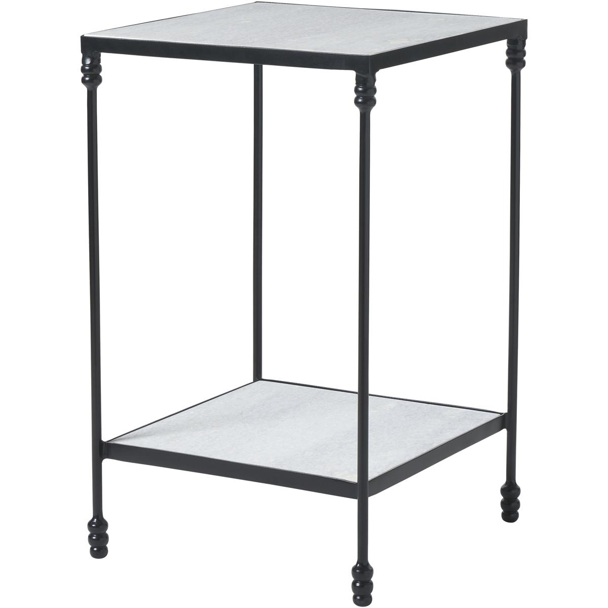 Giulia Square Marble Matte Black End Table