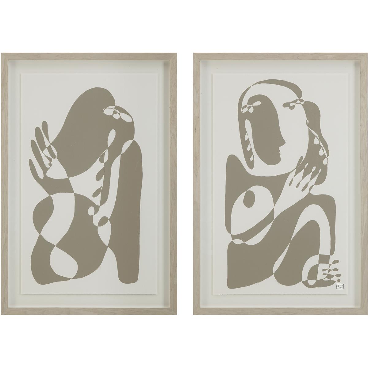 Renwil PA0039 Cybel Beige/White Canvas Art, 2 Piece