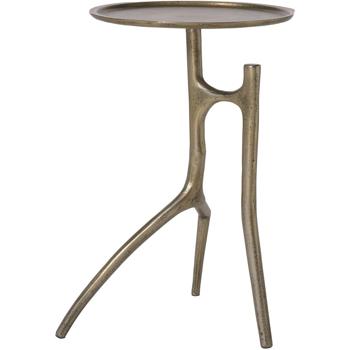 Tosca Round Metal Antique Brass End Table