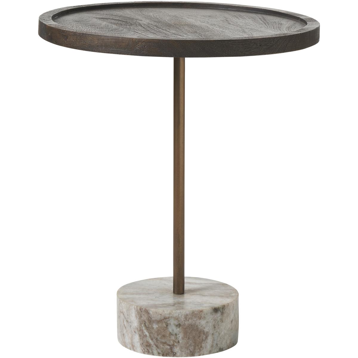 Braiden Round Wood Walnut End Table