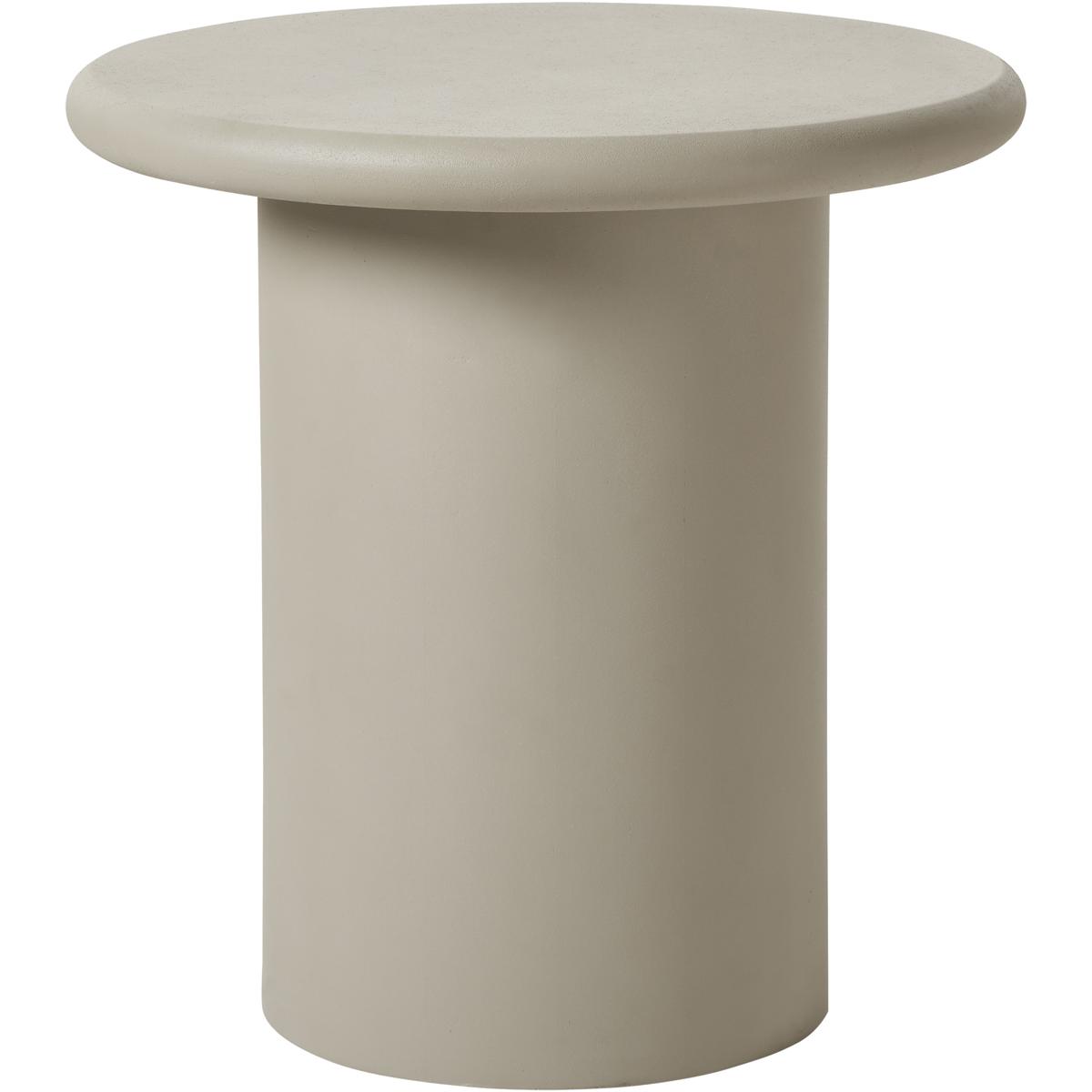 Riya Round Concrete Texture Matte Cream End Table