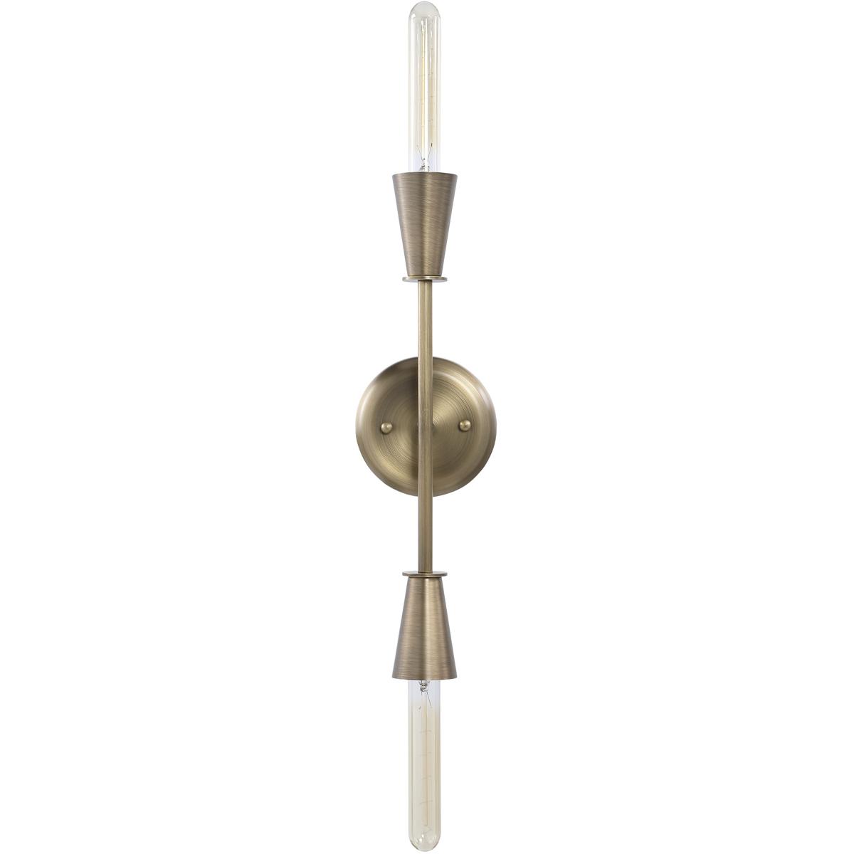 Renwil WS180 Mariana 2 Light 5 inch Dark Antique Brushed Brass Sconce Wall Light