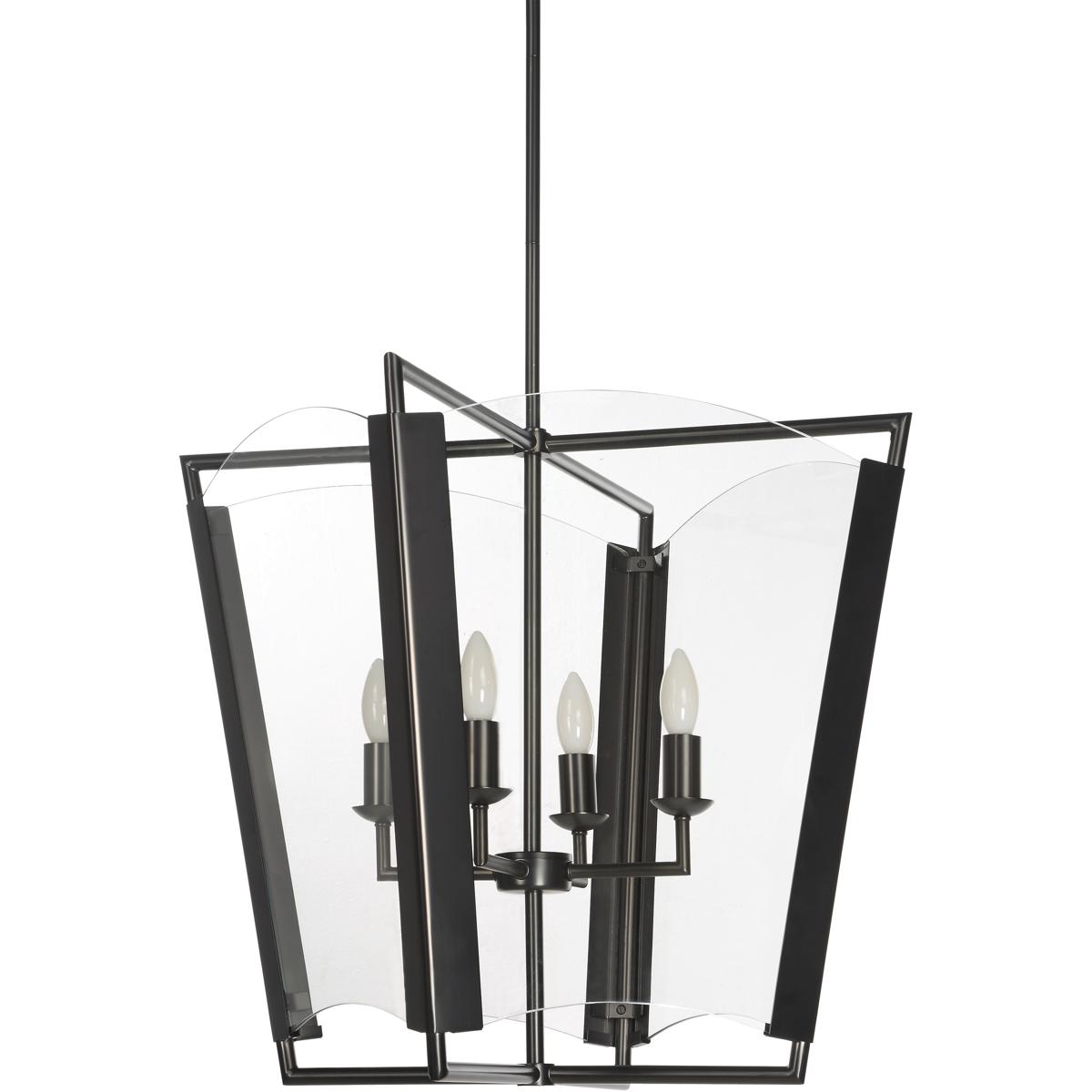 Toussaint 4-Light Plated Dark Bronze Black Lantern Pendant
